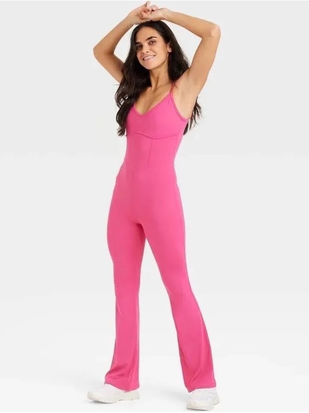 Joylab Hot Pink Flare Jumpsuit